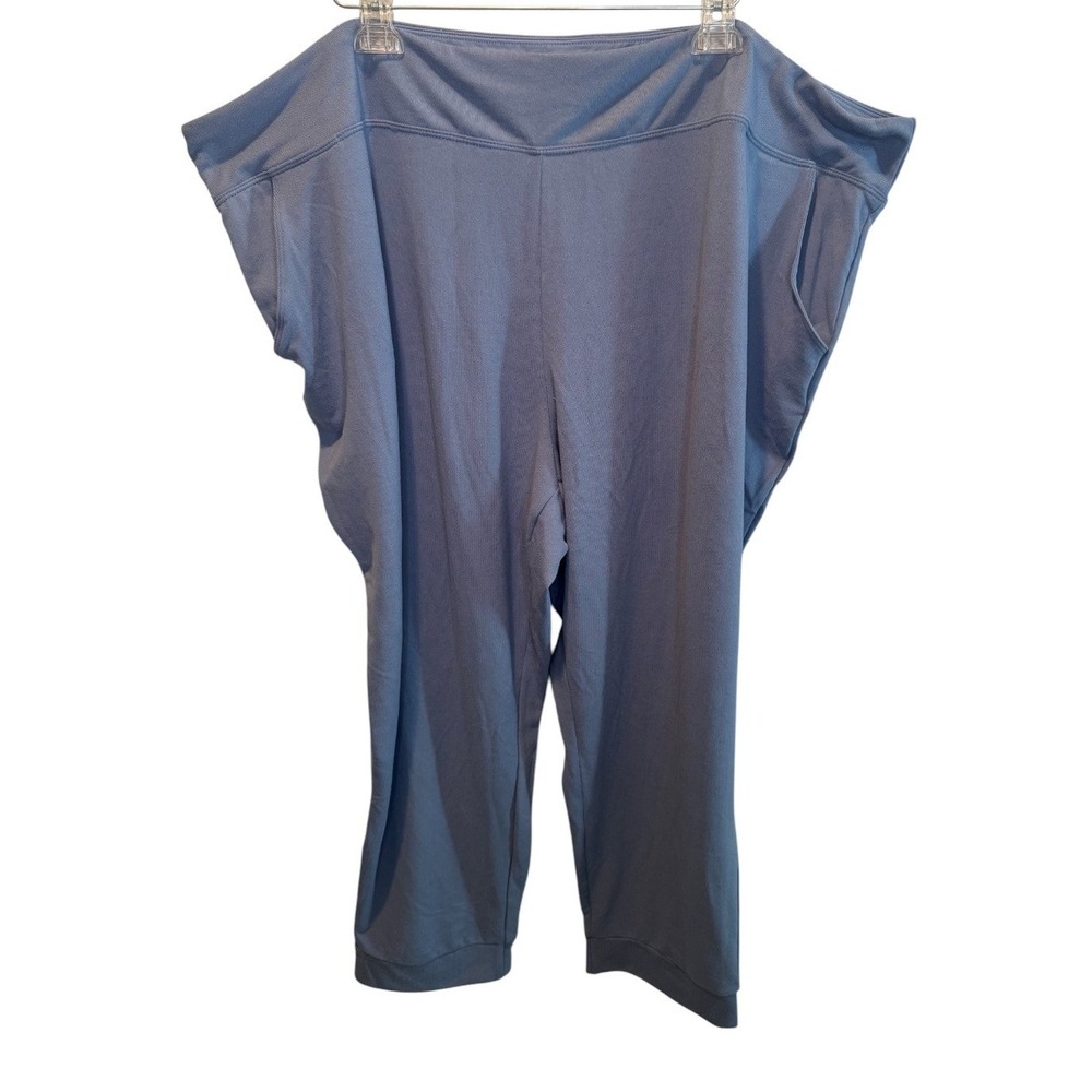 Belle Kim Gravel Womens Blue Cropped Pants Stretch Pocket Harem Style 4XP NEW